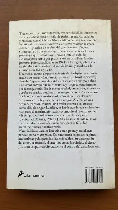 Libro 'La Mujer Justa' de Sándor Márai - miniatura 2