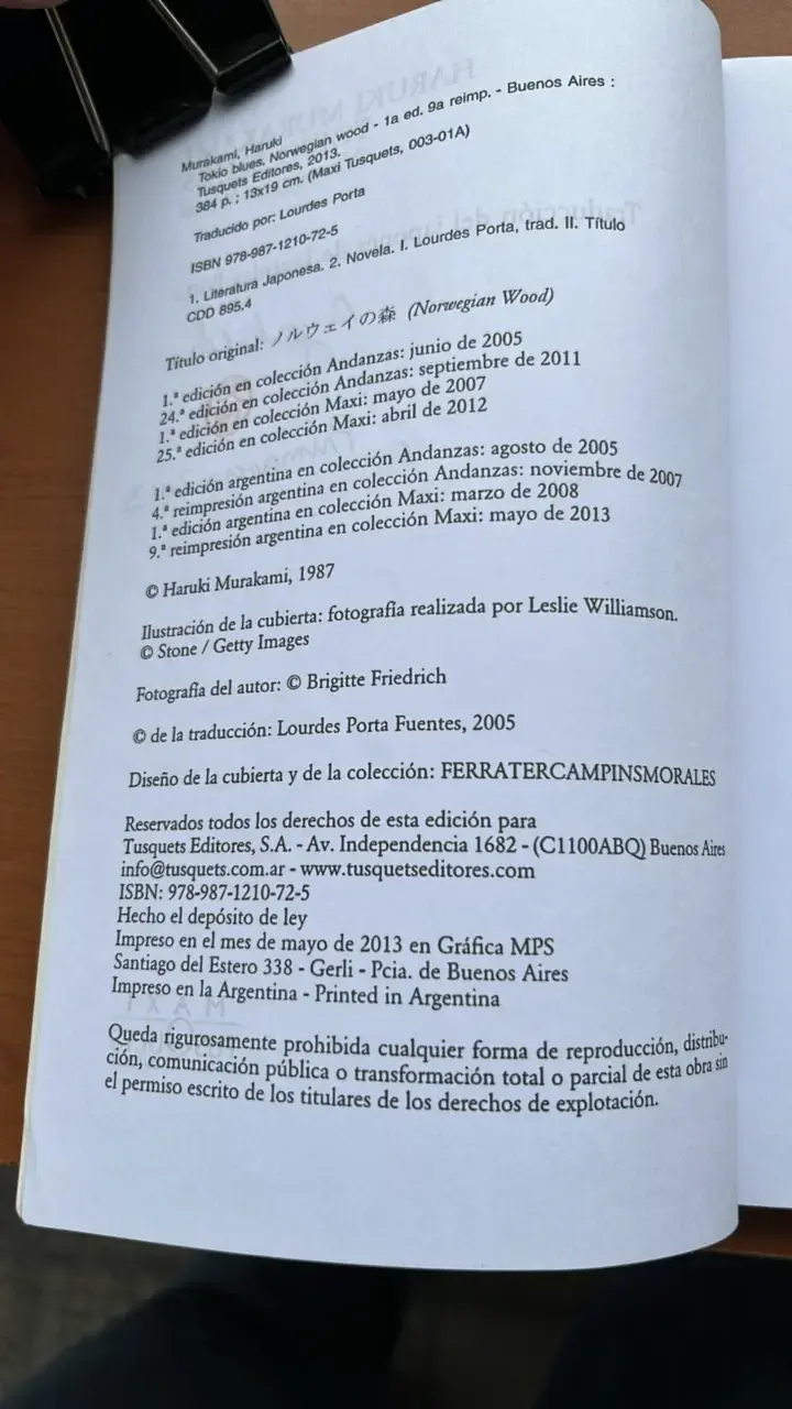 Libro Tokio Blues de Haruki Murakami - 3