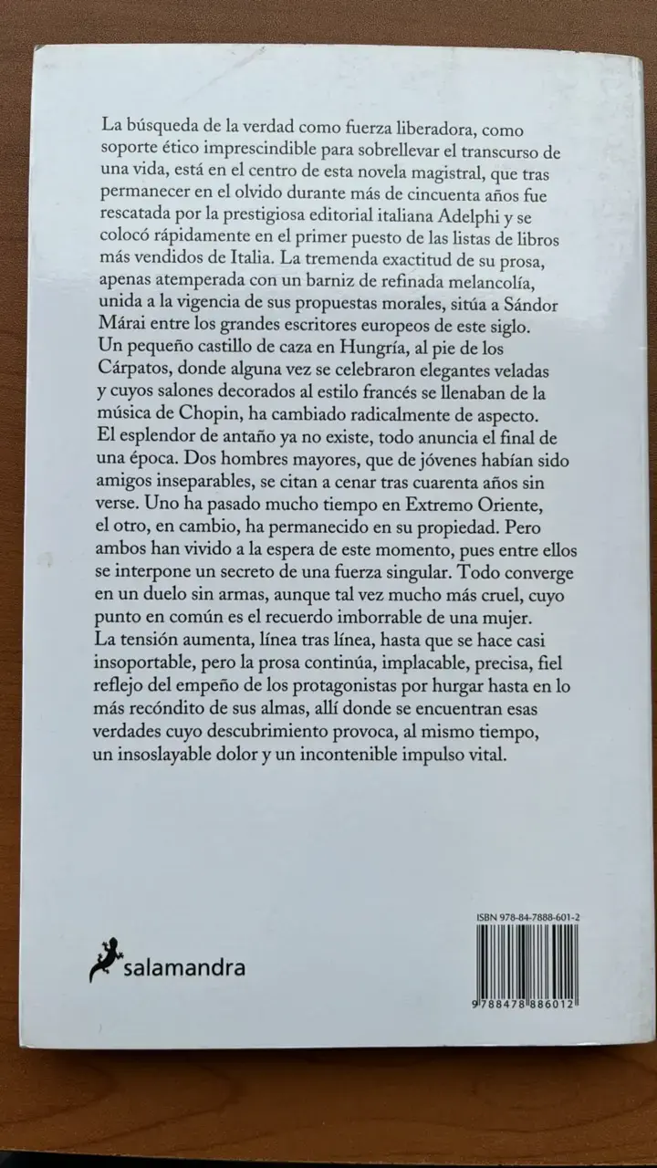 Libro 'El Último Encuentro' de Sándor Márai - 2