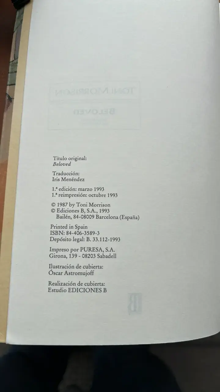 Libro 'Beloved' de Toni Morrison en español - 3