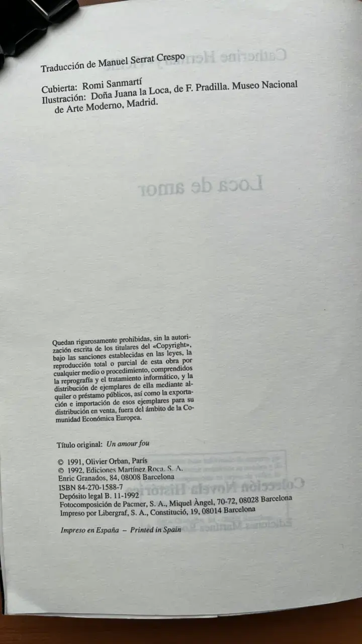 Libro 'Loca de Amor' de Catherine Hermary-Vieille - 3