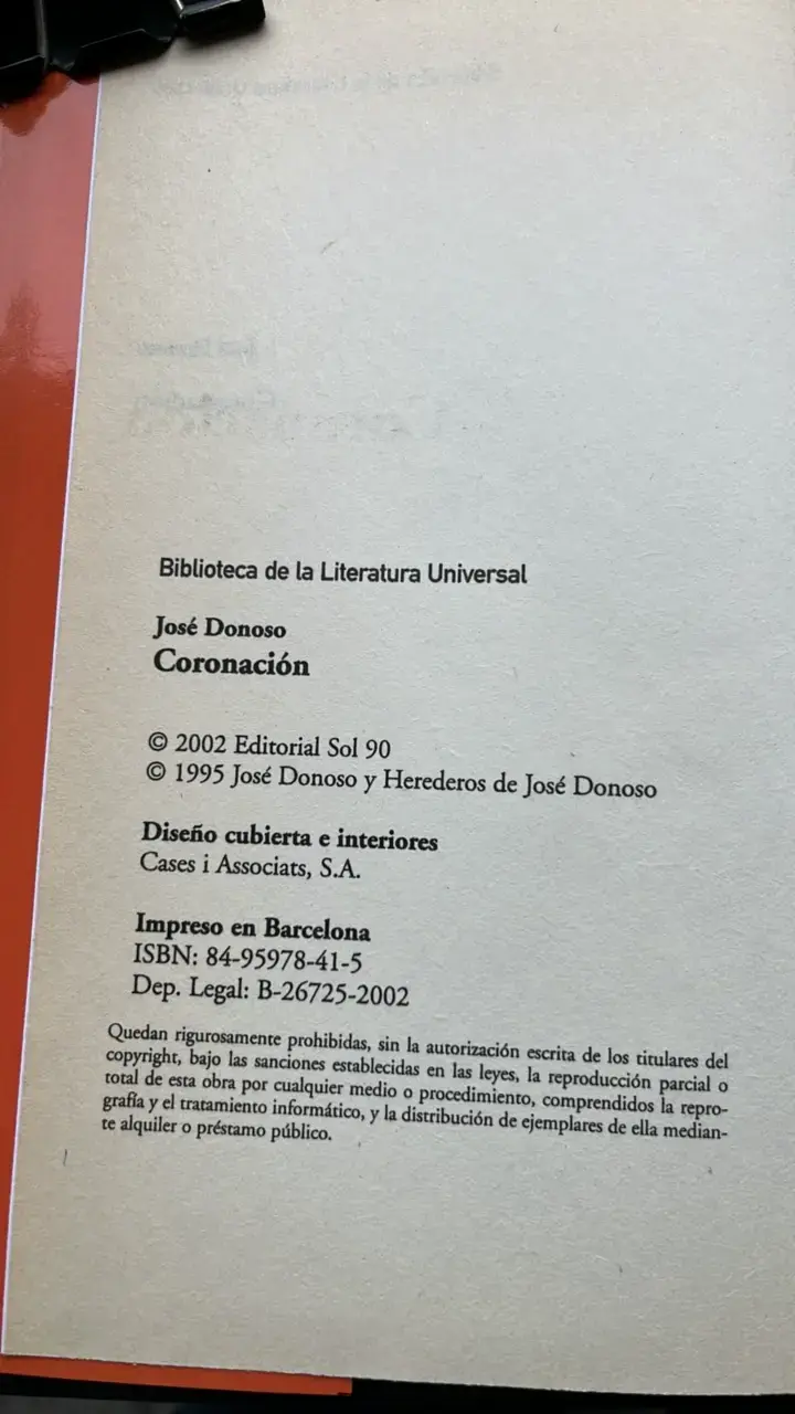 Libro 'Coronación' de José Donoso - 3