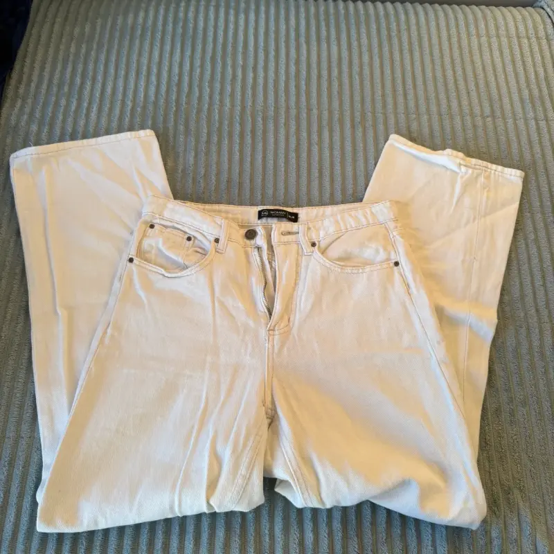 Jeans blancos wide leg - 1