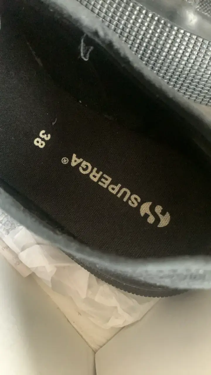 Zapatillas negras de lona Superga con plataforma - 2