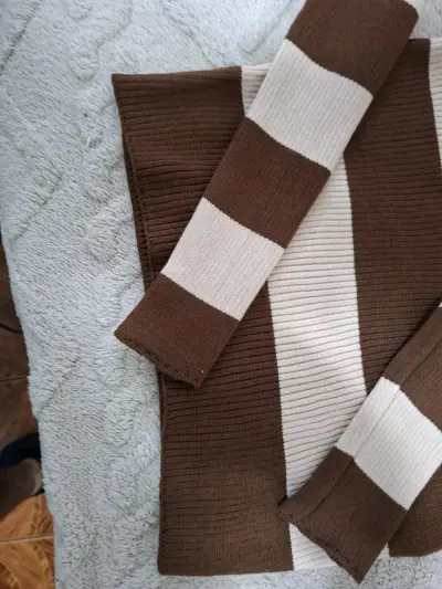 Suéter de rayas marrón y beige Zara - miniatura 3