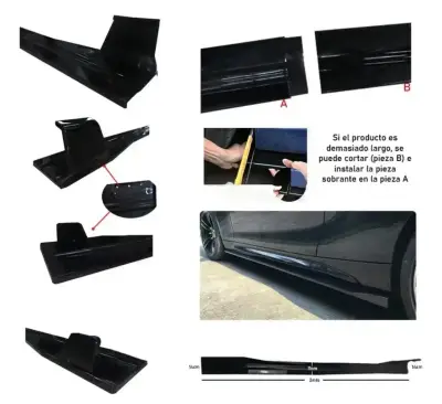 Estribos laterales para auto en negro - miniatura 2