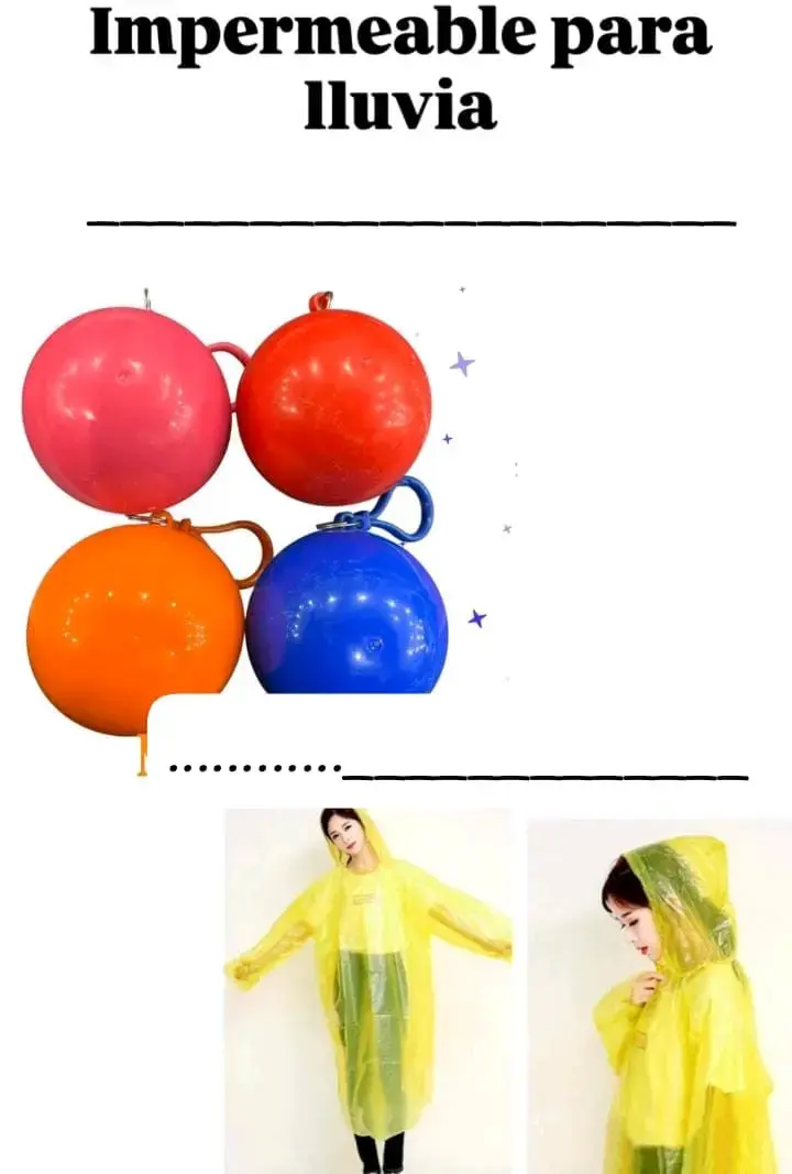 Impermeable portátil para lluvia en bola
