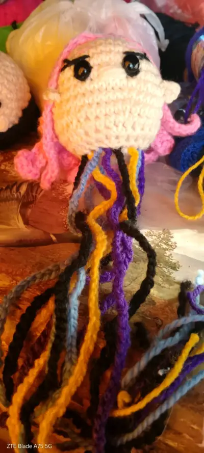 Camino de mesa  tejido a crochet blanco - miniatura 5