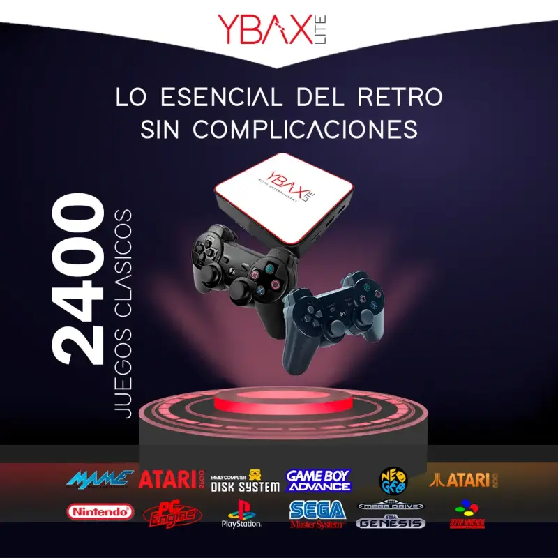 Consola retro YBAX Lite con 2400 juegos clásicos