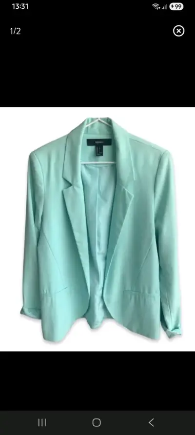 Blazer verde menta para mujer talla L - miniatura 1