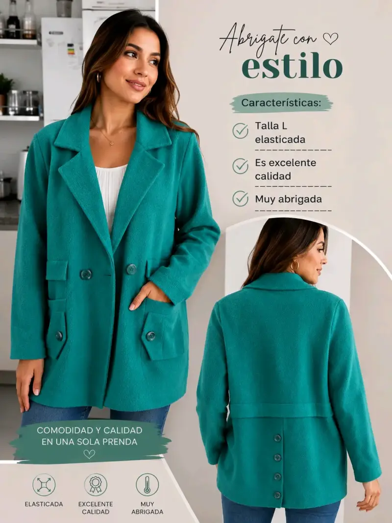 Abrigo verde esmeralda talla L