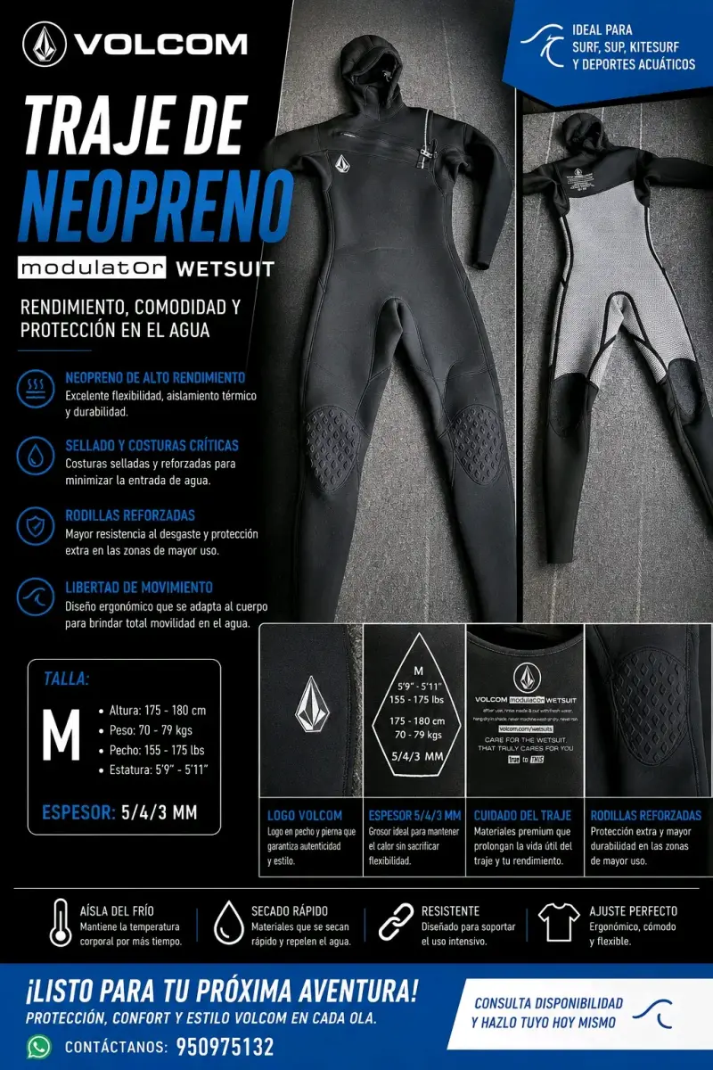 Traje de Neopreno Volcom Modulator para Surf - 1
