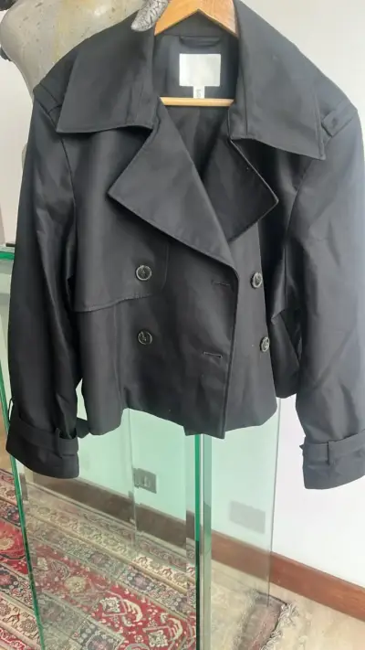 Trench Coat negro de mujer - miniatura 2
