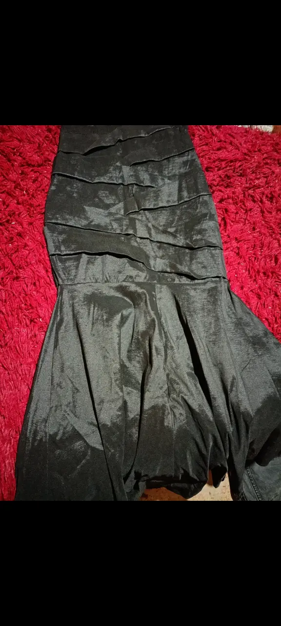 Elegante vestido negro largo talla M - 4