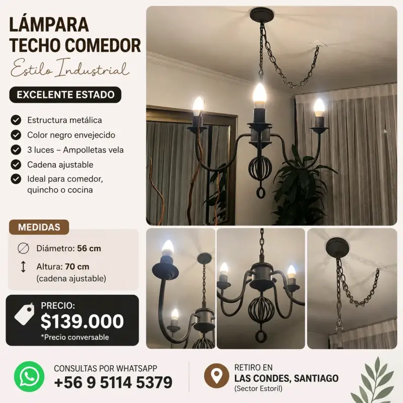 Lámpara de techo industrial para comedor - 1