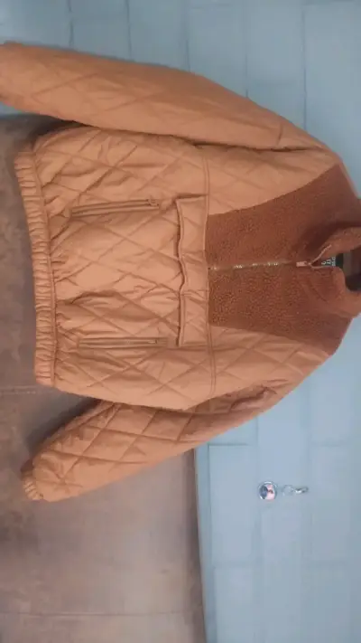 Chaqueta acolchada marrón con forro polar - miniatura 2