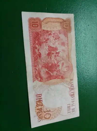 Billete de 10 pesos chilenos de 1975 - miniatura 2