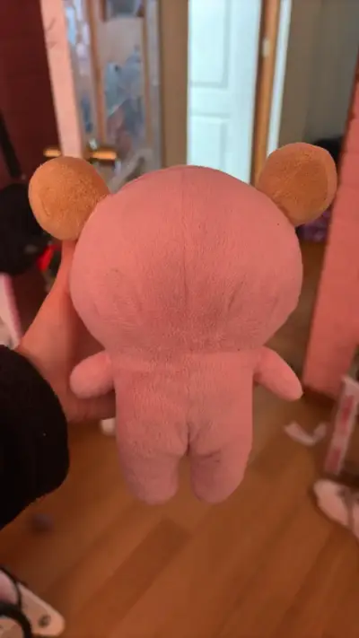 Peluche de oso rosa con capucha - miniatura 2