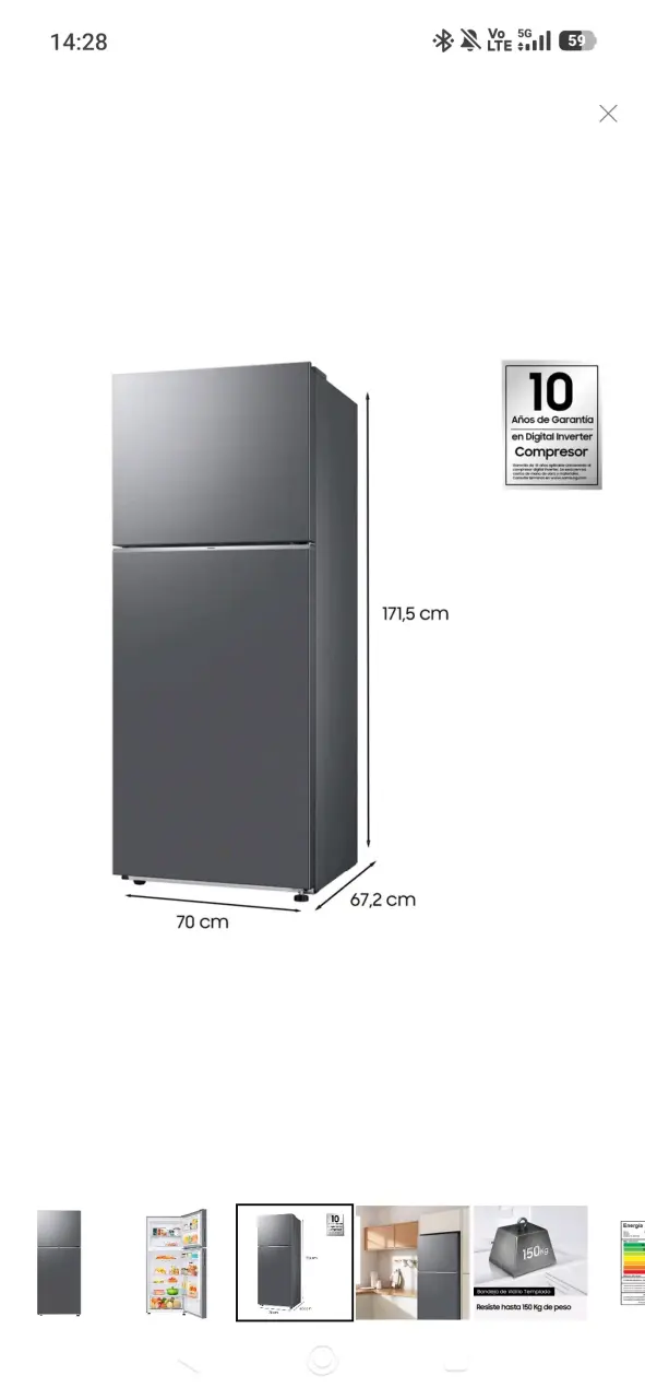 Refrigerador de dos puertas con compresor digital - 1