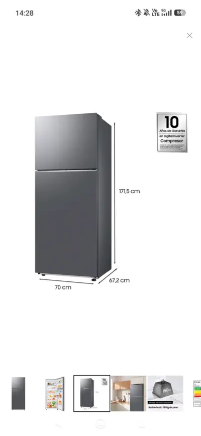 Refrigerador de dos puertas con compresor digital - miniatura 1