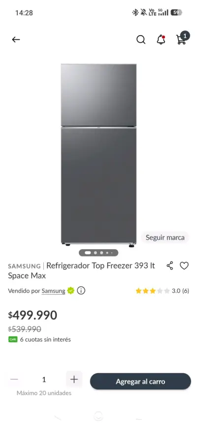 Refrigerador de dos puertas con compresor digital - miniatura 3