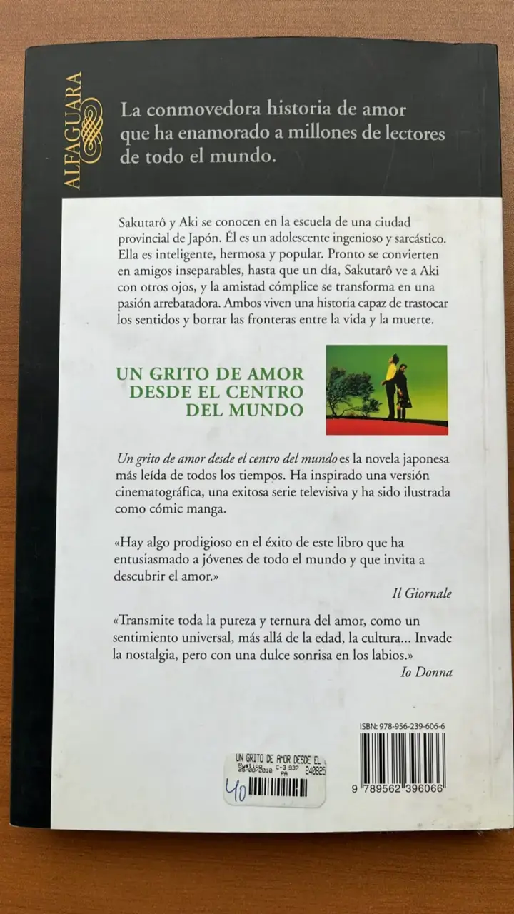 Libro 'Un grito de amor desde el centro del mundo' de Kyoichi Katayama - 2