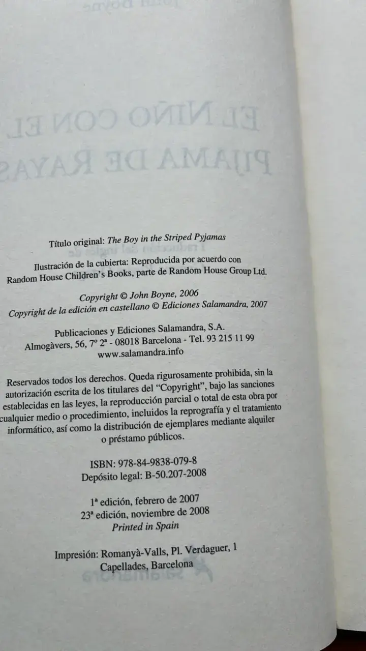 Libro 'El Niño con el Pijama de Rayas' de John Boyne - 3