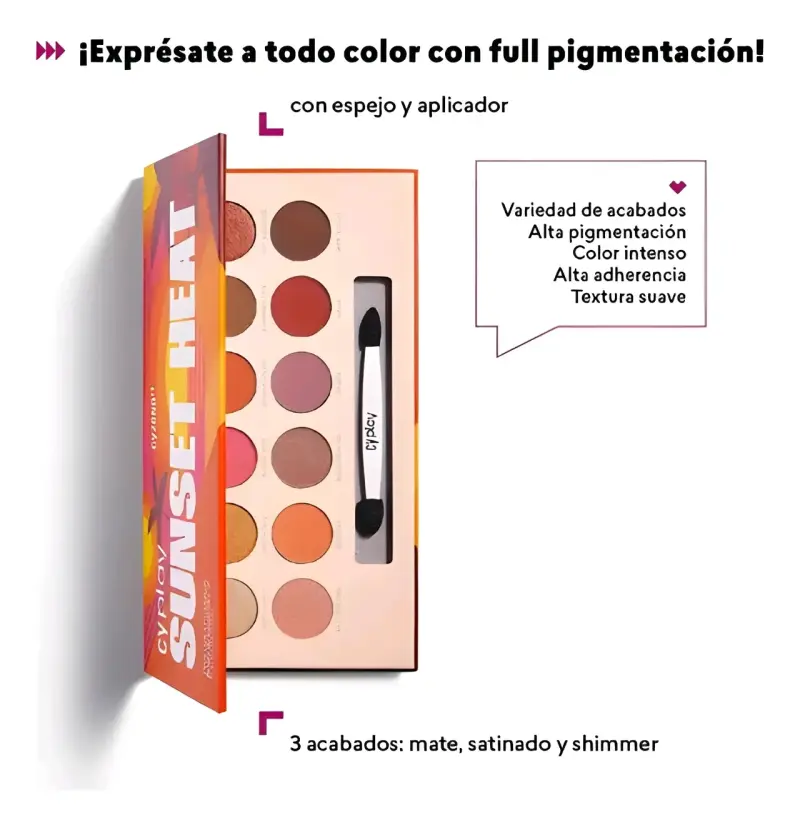 Paleta de Sombras Cyzone Sunset Heat 12 Colores - 2