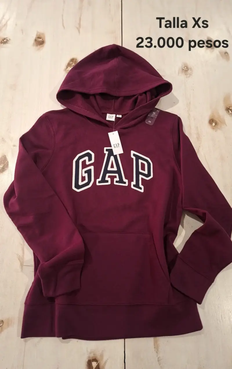 Polerón con capucha GAP burdeos talla XS - 1