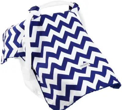 Cubierta para silla de auto con diseño zigzag azul - miniatura 1