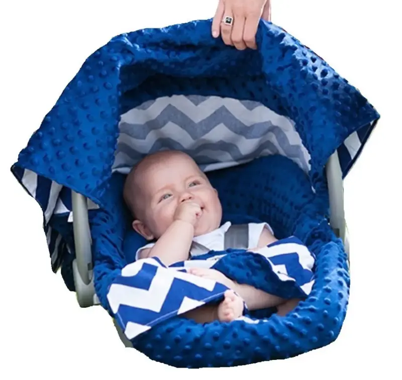 Cubierta para silla de auto con diseño zigzag azul - 2