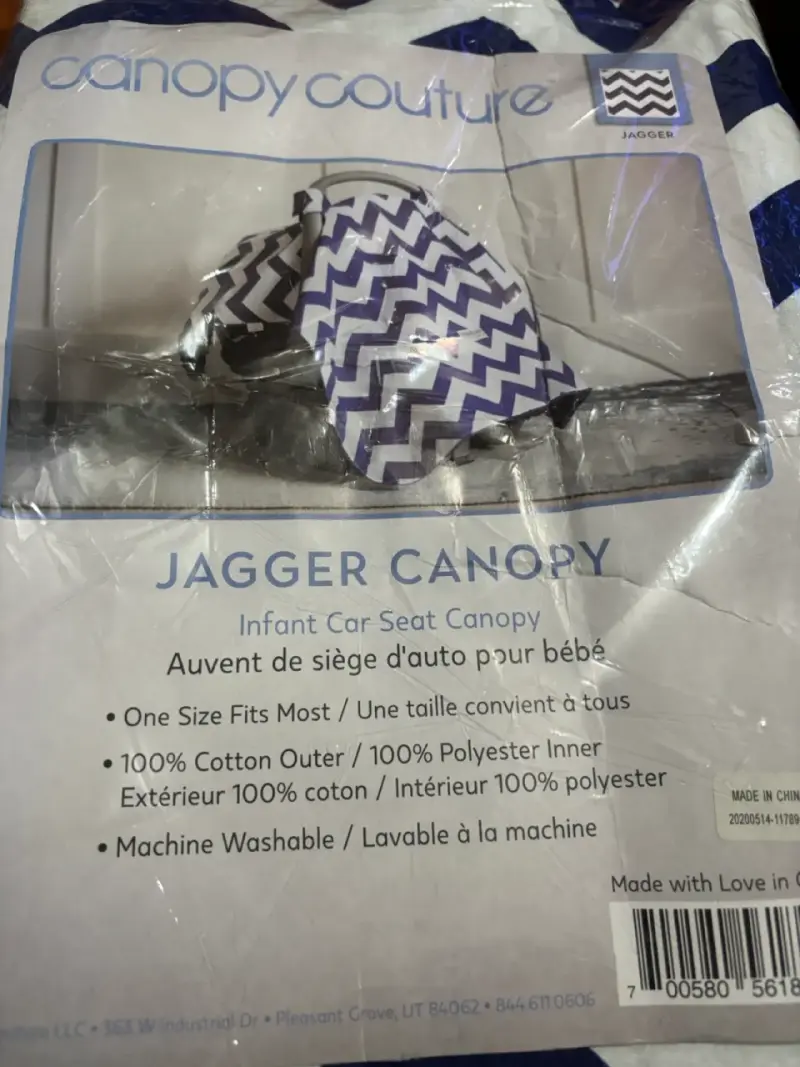 Cubierta para silla de auto con diseño zigzag azul - 4