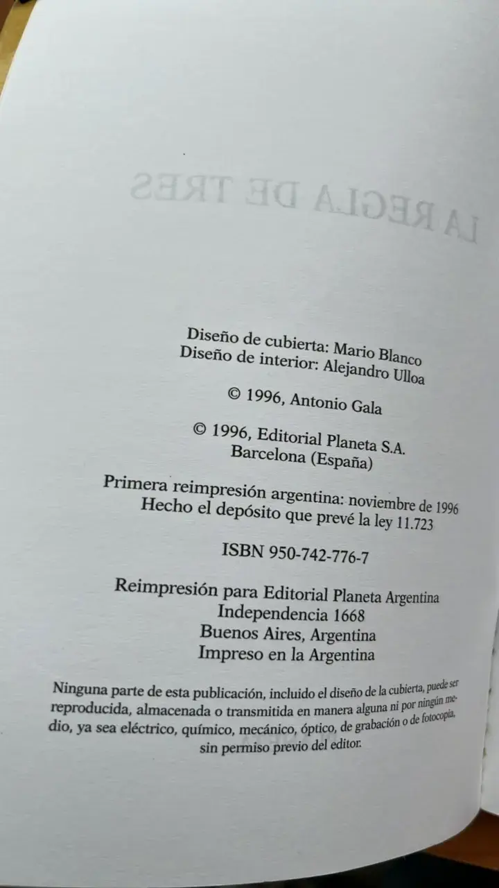 Libro 'La Regla de Tres' de Antonio Gala - 3