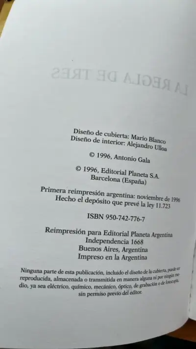 Libro 'La Regla de Tres' de Antonio Gala - miniatura 3