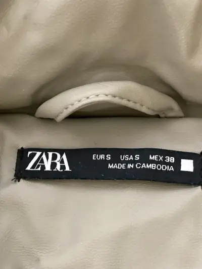 Chaqueta acolchada Zara color beige - miniatura 3
