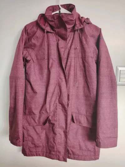 Parka impermeable burdeos para mujer - miniatura 1