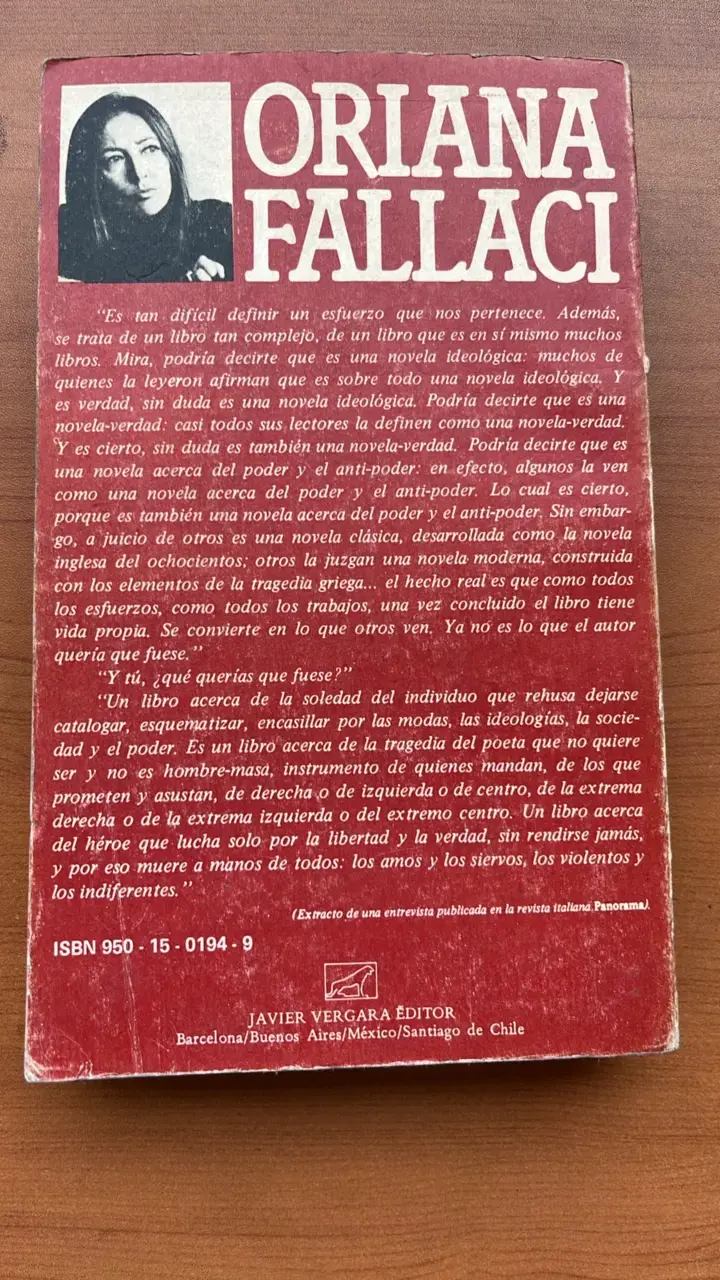 Libro 'Un Hombre' de Oriana Fallaci - 2