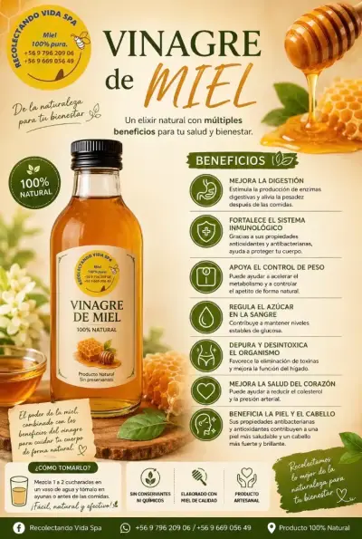 Vinagre de Miel 100% Natural Recolectando Vida Spa - miniatura 2