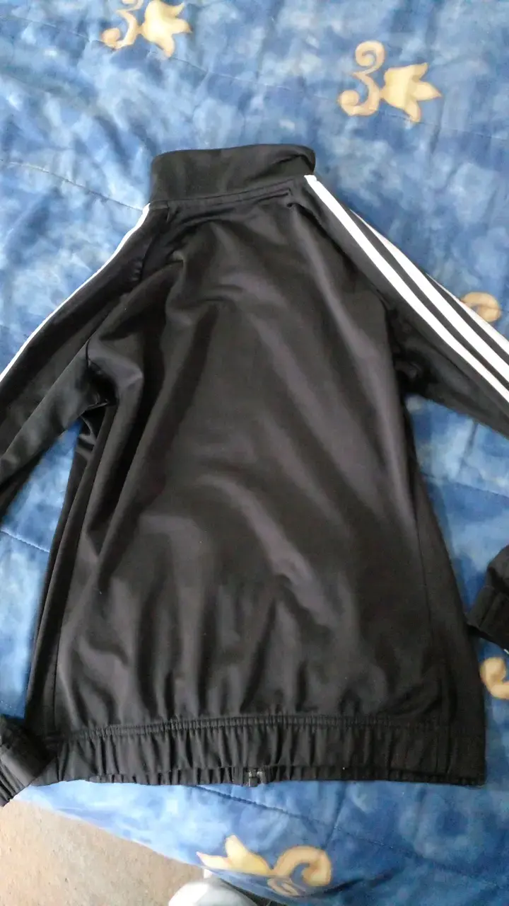 Chaqueta deportiva negra Adidas con franjas - 3