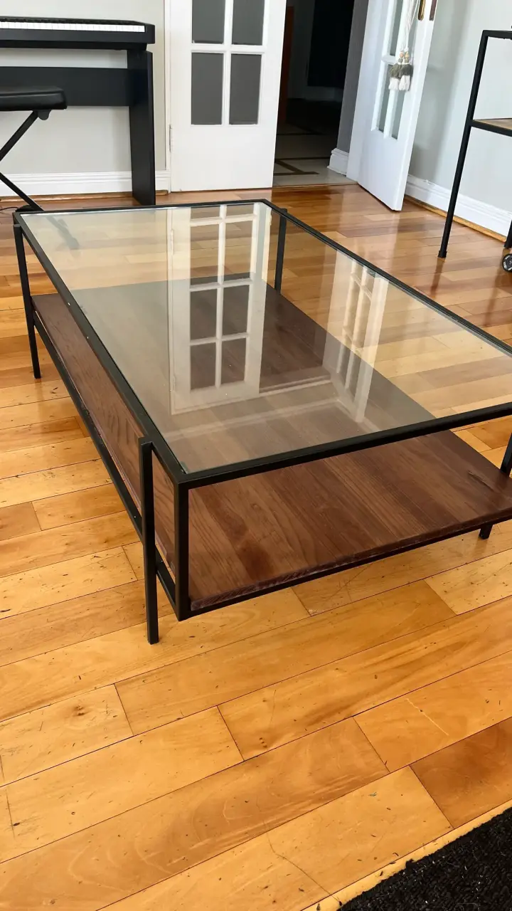 Mesa de Centro de Vidrio y Madera - 1