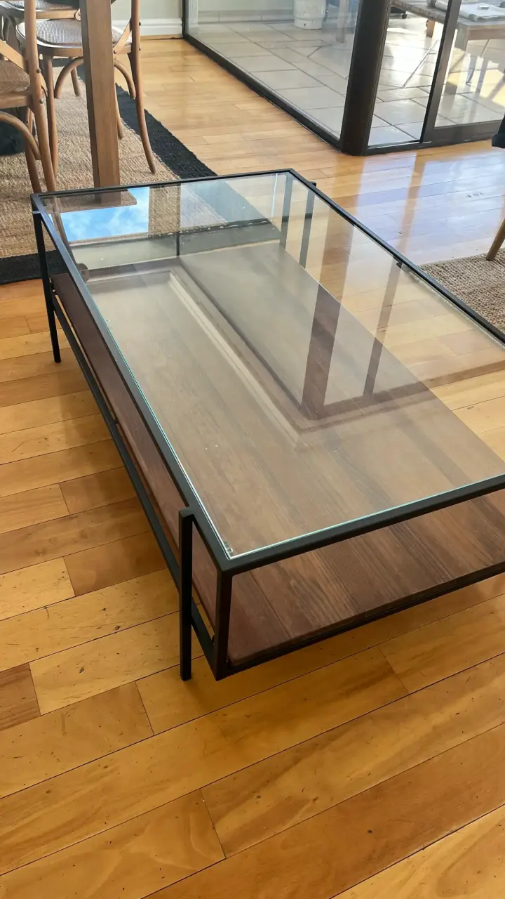Mesa de Centro de Vidrio y Madera - 2