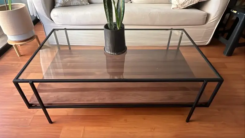 Mesa de Centro de Vidrio y Madera - 4