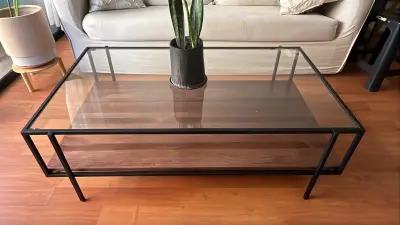 Mesa de Centro de Vidrio y Madera - miniatura 4
