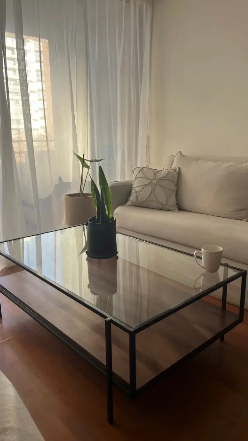 Mesa de Centro de Vidrio y Madera - 5