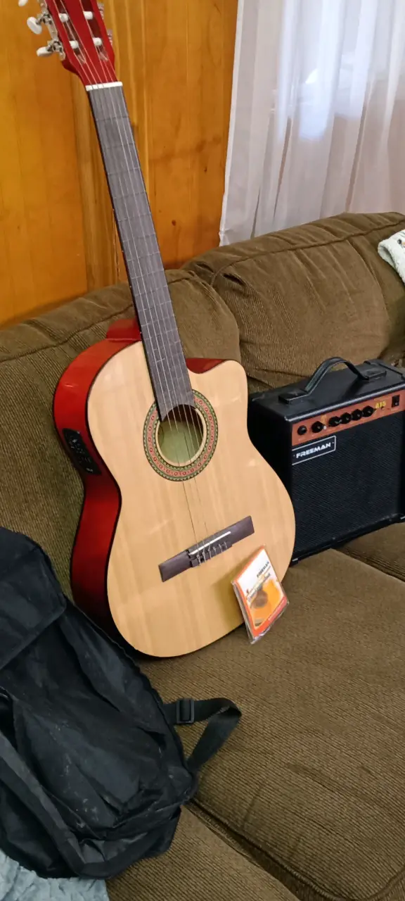 Guitarra electro-acústica con amplificador Freeman - 1