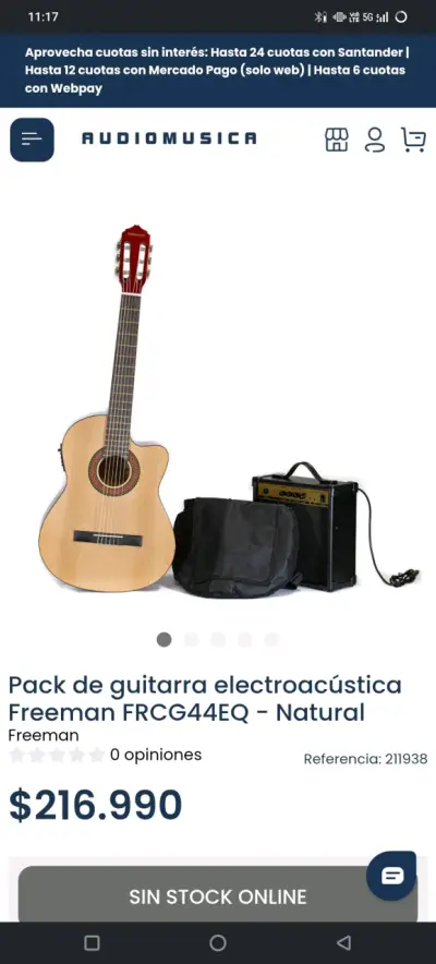 Guitarra electro-acústica con amplificador Freeman - miniatura 6