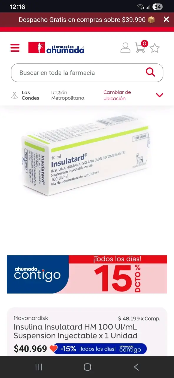 Insulina Isofánica Humana Insulatard 100 UI 1 Ampolla - 2