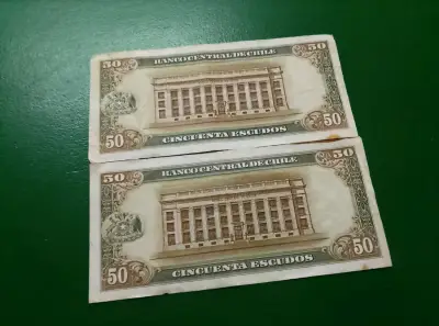 Billetes antiguos de 50 escudos chilenos - miniatura 2