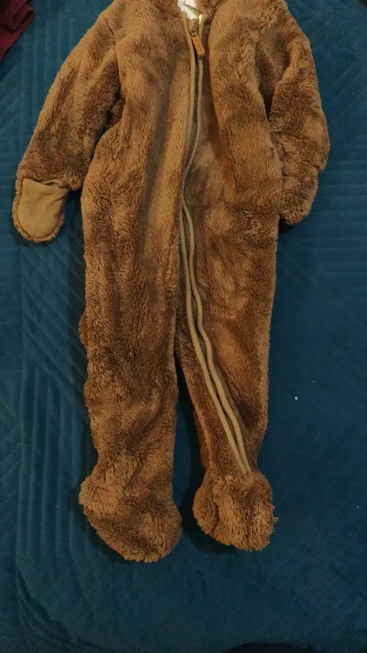 Enterito de peluche para bebé con capucha de oso - 2