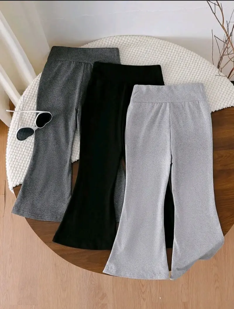 Tripack de calzas acampanados de niña talla 7 - 1